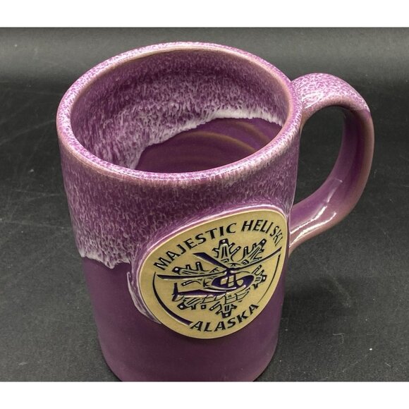 2021 Deneen Pottery Pink Majestic Heli Ski Alaska Chugach & Talkeetna Helicopter - Picture 5 of 11